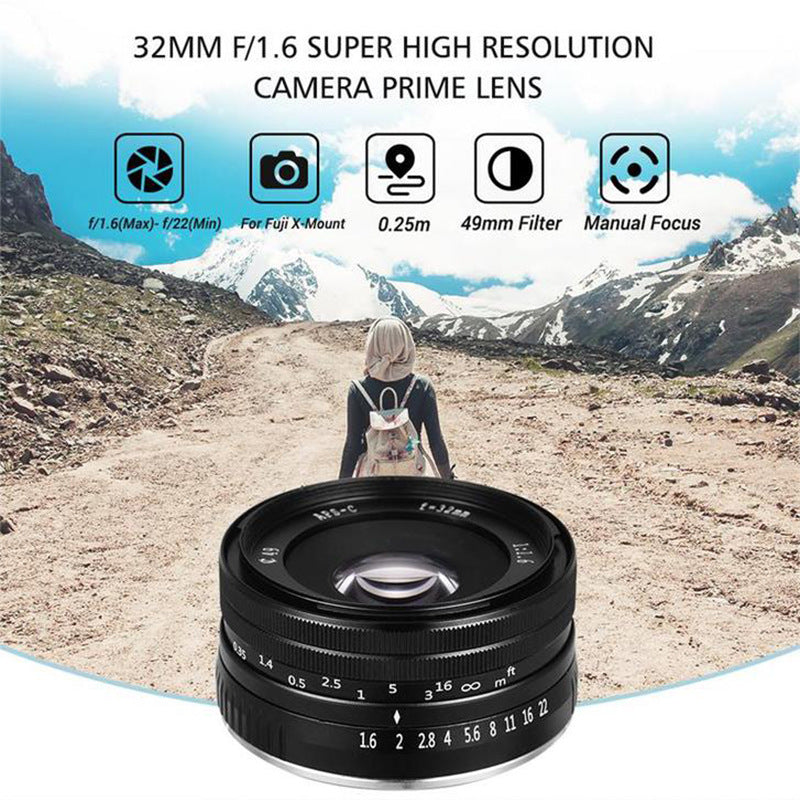 VELEDGE 32mm F1.6 Large Aperture Manual Focus Lens for Fujifilm X-T X-PRO X-E Mirrorless Digital Camera VELEDGE 32mm F1.6 Large Aperture Manual Focus Lens for Fujifilm X-T X-PRO X-E Mirrorless Digital Camera